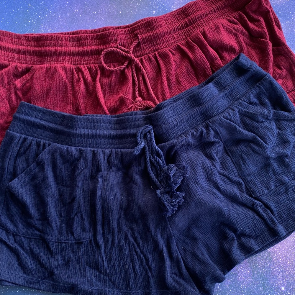 Comfy Pocket Shorts Lot Navy Burgundy